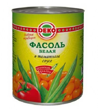 Фасоль белая в томатном соусе Деко 425гр